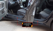 Накладки на внутренние пороги дверей Русская Артель со скотчем для volkswagen passat В7 2011-2015 г.в.