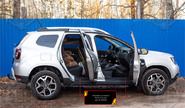 Накладки на внутренние пороги дверей Русская Артель со скотчем для renault duster 2 с 2021 г.в.