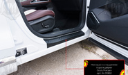 Накладки на внутренние пороги дверей Русская Артель со скотчем для geely monjaro с 2022 г.в.