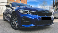 Черный лаковый сплиттер переднего бампера inmax в стиле М-performance для bmw 3 (g20)