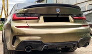 Черный лаковый диффузор заднего бампера inmax в стиле М-performance 320 для bmw 3 (g20)