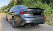 Черный лаковый диффузор заднего бампера inmax в стиле М-performance 340 для bmw 3 (g20)
