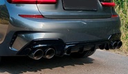 Черный лаковый диффузор заднего бампера inmax agressor (4 трубы) для bmw 3 (g20)