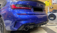 Черный лаковый диффузор заднего бампера inmax agressor (2 трубы) для bmw 3 (g20)