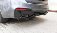 Черный лаковый диффузор заднего бампера inmax в стиле m-performance (2 клыка) для bmw 5 (g30)