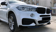 Черный лаковый сплиттер переднего бампера inmax в стиле М-performance для bmw x6 (f16)