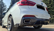 Черные лаковые элероны и диффузор заднего бампера inmax в стиле m-performance для bmw x6 (f16)