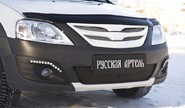 Зимняя заглушка решетки переднего бампера Русская Артель для Лада Ларгус Кросс 2015-2020 г.в.