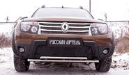 Зимняя заглушка решетки переднего бампера Русская Артель для renault duster 2010-2014 г.в. без ДХО и обвеса