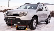 Зимняя заглушка решетки переднего бампера Русская Артель для renault duster 2010-2014 г.в. с ДХО, без обвеса