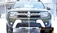 Зимняя заглушка решетки переднего бампера Русская Артель для renault duster 2015-2020 г.в.