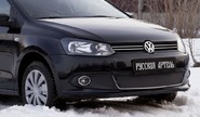 Зимняя заглушка решетки переднего бампера Русская Артель для volkswagen polo 5 2009-2016 г.в. в комплектации highline