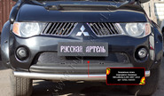 Защитная сетка решетки переднего бампера Русская Артель для mitsubishi	l200 2007-2010 г.в.
