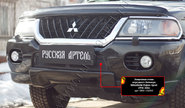 Защитная сетка решетки переднего бампера Русская Артель для mitsubishi pajero sport 1998-2004 г.в.