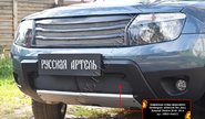 Защитная сетка решетки переднего бампера Русская Артель для renault duster 2010-2014 г.в. без ДХО, с обвесом