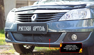 Защитная сетка решетки переднего бампера Русская Артель для renault logan 2010-2013 г.в.