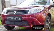 Защитная сетка решетки переднего бампера Русская Артель для renault sandero 2009-2013 г.в.