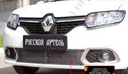 Защитная сетка решетки переднего бампера Русская Артель для renault sandero 2 2014-2017 г.в.