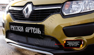 Защитная сетка решетки переднего бампера Русская Артель для renault sandero 2 stepway 2014-2017 г.в.