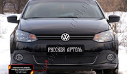 Защитная сетка решетки переднего бампера Русская Артель для volkswagen polo 5 2009-2016 г.в. в комплектации highline