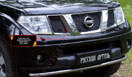 Защитная сетка решетки радиатора Русская Артель для nissan navara 2005-2010 г.в., pathfinder (r51) 2004-2010 г.в.