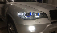 Широкие реснички-накладки на фары для bmw x5 (e70) 2006-2013 г.в.
