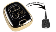 Силиконовый белый чехол ключа (g) с золотистыми акцентами для peugeot 206, 207, 208, 307, 308, 407, 408, pfrtner, expert, boxer