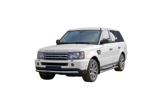 Защита порогов ТехноСфера с алюминиевым листом d63,5 нержавейка для Land Rover Range Rover_1
