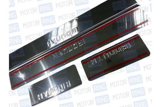 Накладки на пороги хромированные с надписью для Hyundai Grandeur_1