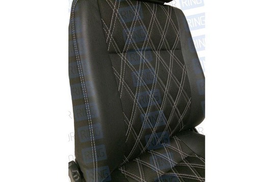 Обивка сидений (не чехлы) экокожа с тканью Полет (двойная строчка Ромб) для 3-дверной Лада Нива 4х4