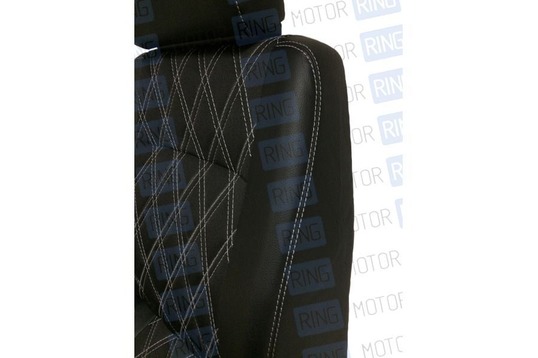 Обивка сидений (не чехлы) экокожа с тканью Полет (двойная строчка Ромб) для ВАЗ 2108-21099, 2113-2115, 5-дверной Нива 2131