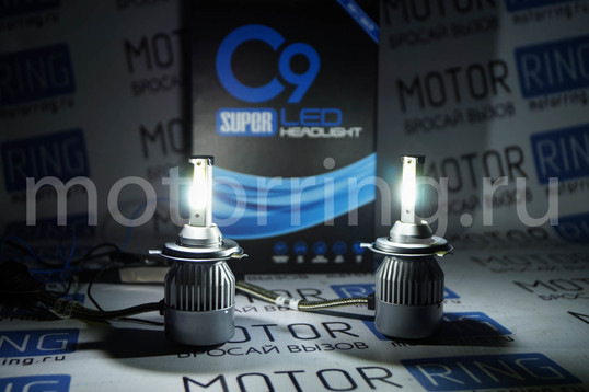 Светодиодные лампы C9 Black Super LED 6000K H4 (черная коробка)_1