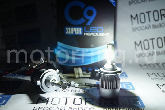 Светодиодные лампы C9 Black Super LED 6000K H4 (черная коробка)