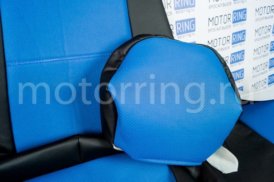 ХалявING! Обивка сидений (не чехлы) экокожа синяя перфорация для ВАЗ 2108-21099, 2113-2115,  Нива 2131 5 дверная (длинная)