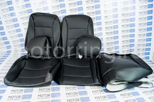 ХалявING! Обивка сидений (не чехлы) экокожа черная перфорация для ВАЗ 2108-21099, 2113-2115,  Нива 2131 5 дверная (длинная)_1