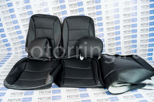 ХалявING! Обивка сидений (не чехлы) экокожа черная перфорация для ВАЗ 2108-21099, 2113-2115,  Нива 2131 5 дверная (длинная)