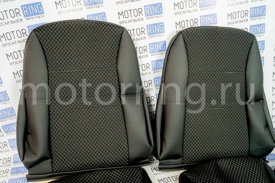 Обивка сидений (не чехлы) экокожа с тканью для ВАЗ 2108-21099, 2113-2115, 5-дверной Нива 2131