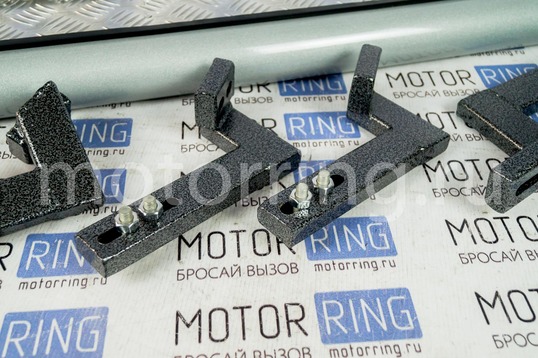 Защита порогов ТехноСфера стальная с алюминиевым листом d63,5 для Toyota Land Cruiser Prado 120
