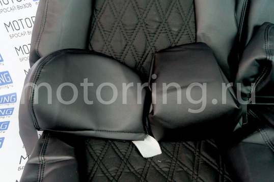 Обивка сидений (не чехлы) экокожа с тканью Полет (цветная строчка Ромб, Квадрат) для Шевроле Нива до 2014 г.в.