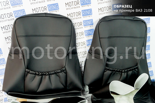 Обивка сидений (не чехлы) экокожа с тканью Полет (цветная строчка Ромб, Квадрат) для Лада Приора 2 седан