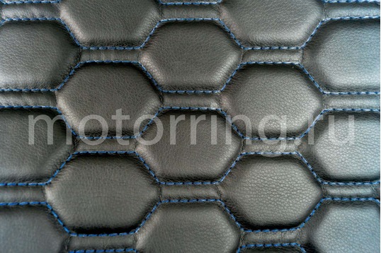 Обивка сидений (не чехлы) экокожа гладкая с цветной строчкой Соты для Лада Приора седан