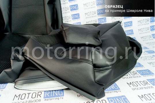 Обивка сидений (не чехлы) экокожа с тканью для Лада Приора 2 седан