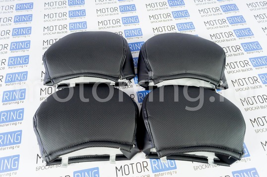 Обивка сидений (не чехлы) экокожа с перфорированной центральной частью и горизонтальной отстрочкой (Линии) для ВАЗ 2108-21099, 2113-2115, 5-дверной Лада 4х4 (Нива) 2131