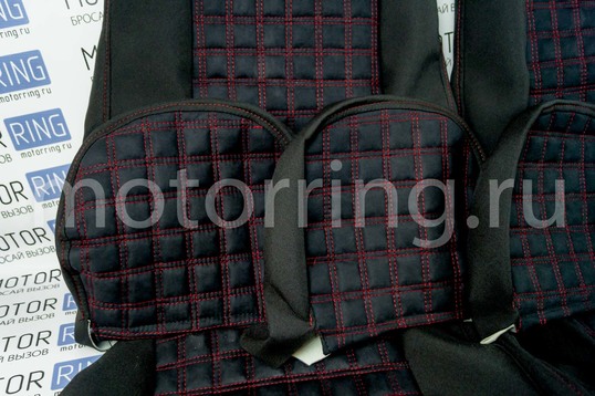 Обивка сидений (не чехлы) ткань с алькантарой (цветная строчка Ромб, Квадрат) для ВАЗ 2108-21099, 2113-2115, 5-дверной Лада 4х4 (Нива) 2131