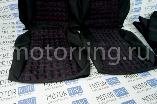 Обивка сидений (не чехлы) ткань с алькантарой (цветная строчка Ромб, Квадрат) для ВАЗ 2108-21099, 2113-2115, 5-дверной Лада 4х4 (Нива) 2131
