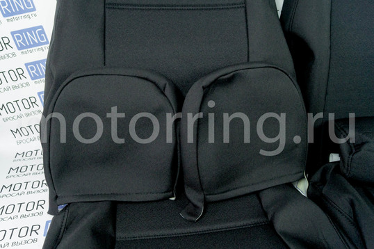 Обивка сидений (не чехлы) черная ткань с центром из черной ткани на подкладке 10мм для Лада Приора хэтчбек, универсал