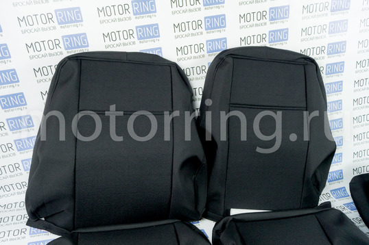Обивка сидений (не чехлы) черная ткань с центром из черной ткани на подкладке 10мм для Лада Приора хэтчбек, универсал