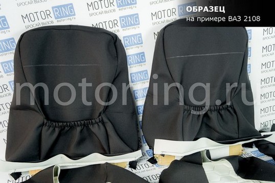 Обивка сидений (не чехлы) черная ткань, центр из ткани на подкладке 10мм с цветной строчкой Соты для ВАЗ 2110