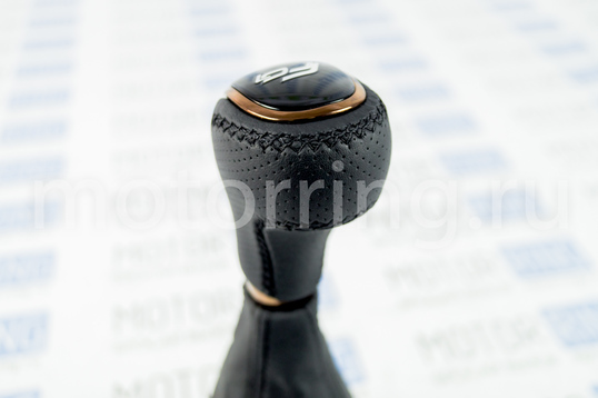 Ручка КПП с пыльником Ferrum Group Cross Serie обшитая экокожей для Лада Веста