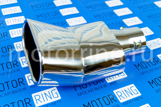 Овальная насадка глушителя Sal-Man HJ-3024 d137х75мм из нержавеющий стали с изгибом